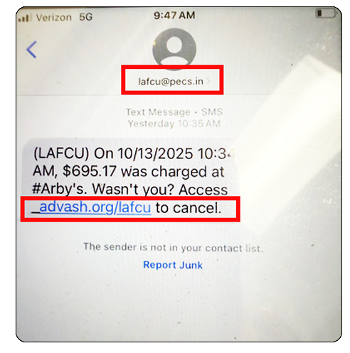 Scam Text Example